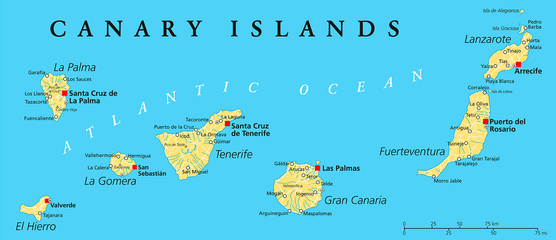 Vandramera Kanarieöarna Karta