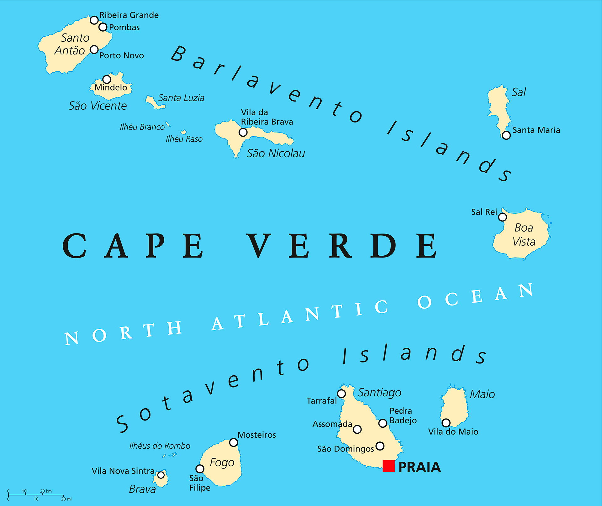 Vandramera Kap Verde Karta