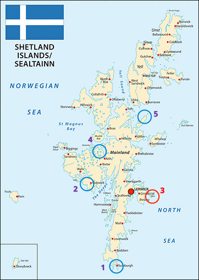 Vandramera Shetland karta